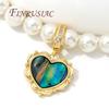 18K Real Gold Plated Heart Shell Charm With Bails For Pendants Making Accessories,DIY Necklace Findings,Charms For Jewelry