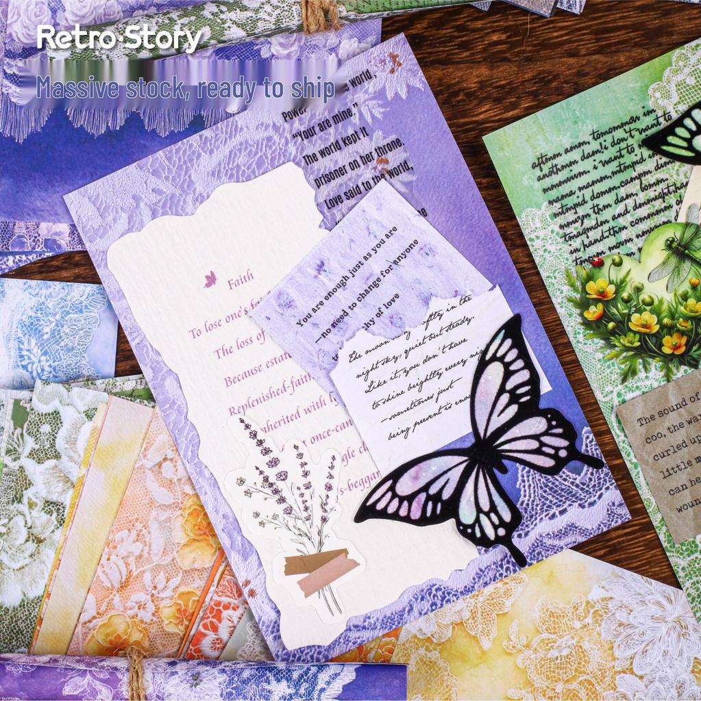 Select Retro Story Lace Whisper Paper - 32 Sheets of Fresh Style Material