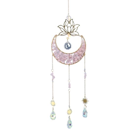 Crystal Suncatcher Hanging Moon Sun Light Catcher with Glass Prisms 6