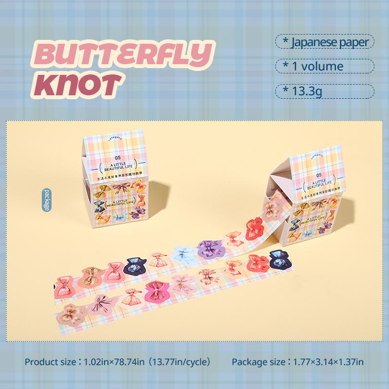 Small Size Pattern Tape Boxed Cat Coffee Fruit House Creative Hand Account Collage Material DIY Decorative Tape Can Write Tape