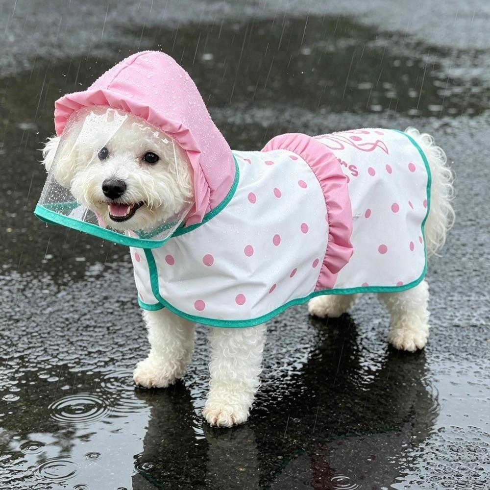 Windproof Waterproof Dog Coat With D-ring Pet Poncho All Weather Dog Rain Cloak Rainy Day