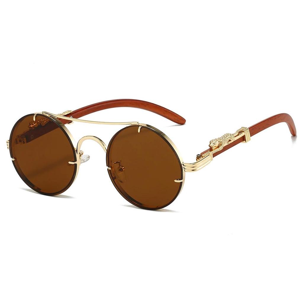 Unisex Vintage Okrągłe Okulary Przeciwsłoneczne Męskie Modne Podwójny Most Wielokolorowe Odcienie Damskie Retro Trendy Marka Luksusowy Projekt Okulary Przeciwsłoneczne