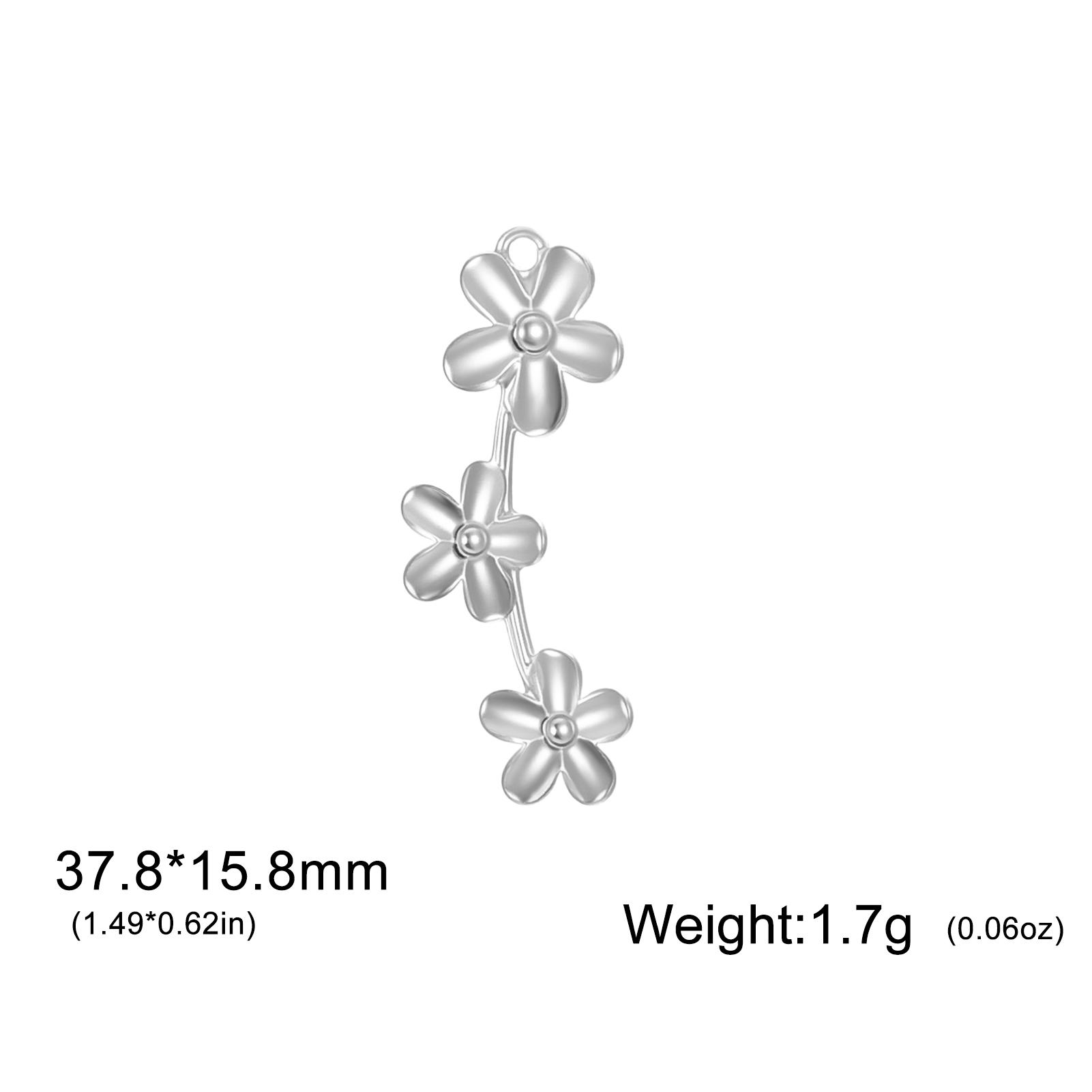 

Teamer 5pcs/Lot 3 Flowers Pendant Stainless Steel Charms Gold Steel Color For Necklace Bracelet Jewelry Making Wholesale 2026