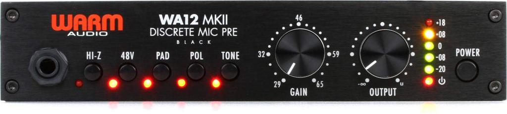 Warm Audio WA12 MKII Single Channel Microphone Preamp Instrument Black & DI-
