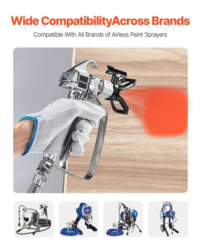 Airless Paint Spray Gun 3600PSI High Pressure Airless Spray Gun 517 Tip