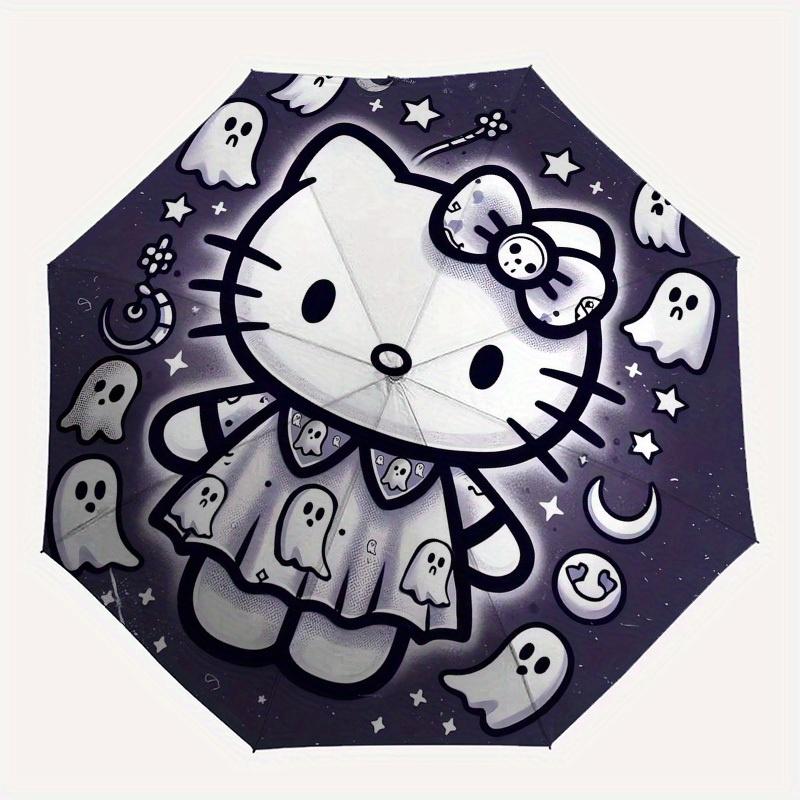 1pc Hello Kitty Halloween Umbrella with Plastic Handle,Suitable for All Seasons Home Travel Outdoor UmbrellaSanlio497