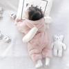 Famuka Winter Rabbit Baby Hooded Romper Fluffy Kigurumi Costume for Baby Shower Boys and Girls 100th Day Celebration Gift Coverall, Jumpsuit,