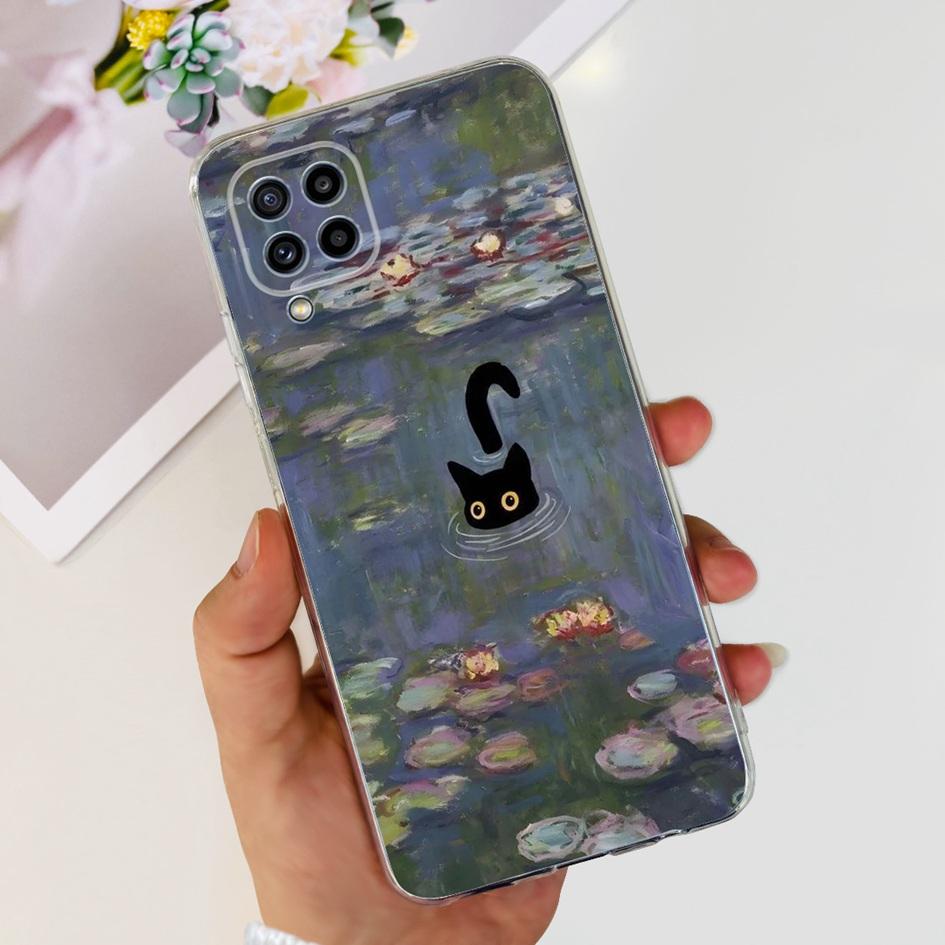 For Samsung Galaxy M32 Case SM-M325F Cover Popular Flower Clear Silicone Soft TPU Funda For Samsung M32 4G M 32 GalaxyM32 Bumper