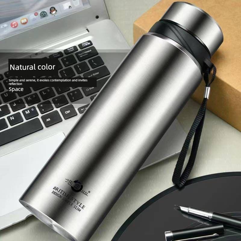 304 Stainless Steel Large-Capacity Thermos Cup, Smart Portable Outdoor Fitness Business Tea Cup, Sports Water Bottle