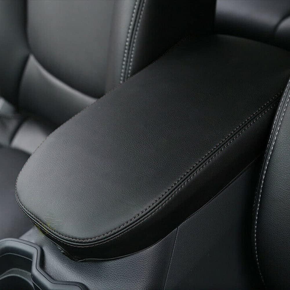 INTGET Center Console Armrest Cover for 2025 Toyota RAV4 Accessories 2024 2023 2022 2021 2020 2019 Leather Middle Console Lid Cover Pad Protector