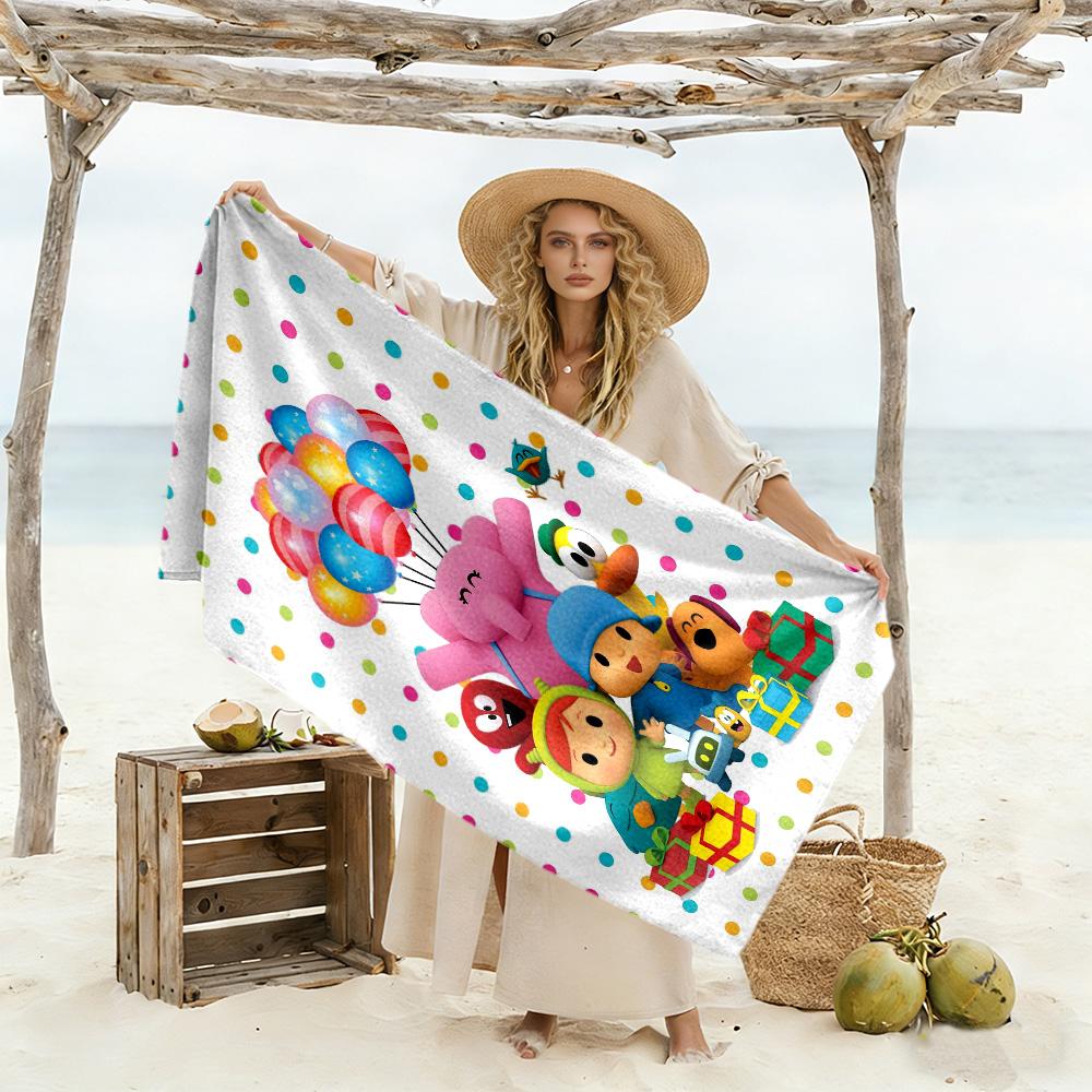 Pocoyo Beach Towel Super Soft & Absorbent Comfortable Lightweight Perfect for Traveling Yoga Camping and Swimming