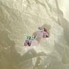 Temperament pink zircon crystal square stud earrings women's silver needles exquisite versatile light luxury high-end earrings earrings