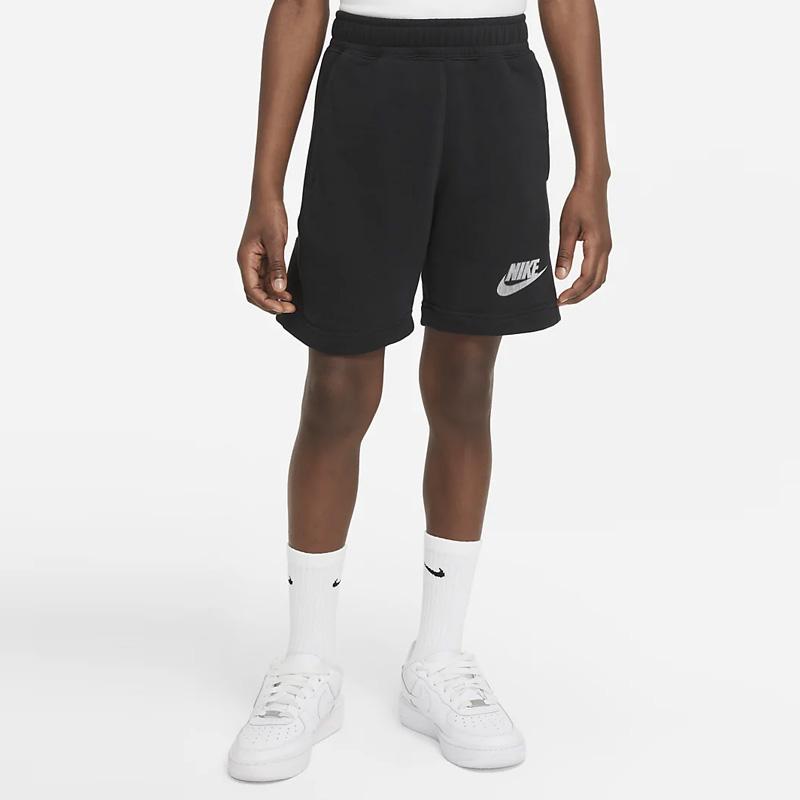 Nike Color Block Logo Print Mid Rise Straight Leg Kids Shorts Kids Shorts Black DQ7843-010