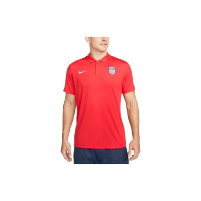 U.S. Victory Logo Print Short Sleeve Polo Shirt Men Tops Red DV2049-688