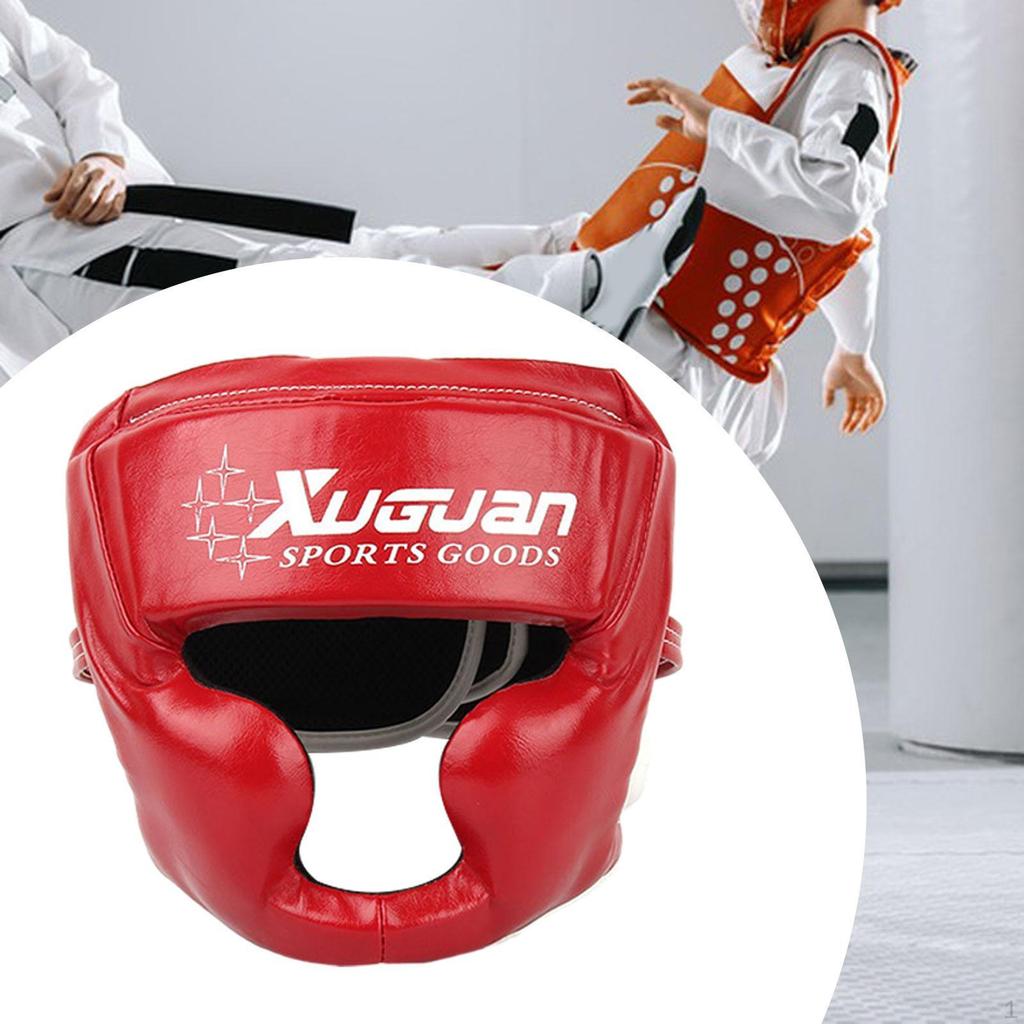 Boxing Headgear Face Cover Adjustable Breathable Head Gear Thicken Forehead and Ear Protection Guard