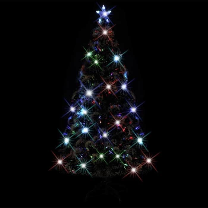 VidaXL Arbre de Noël Pré-éclairé avec Support, Sapin de Noël avec LED, Décoration de Vacances, Ornement de Fête Intérieur 242428