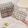 Transparent Jewelry Storage Box Large Capacity 72 Grids Dustproof Stackable Earrings Rings Container Jewelry Organizer