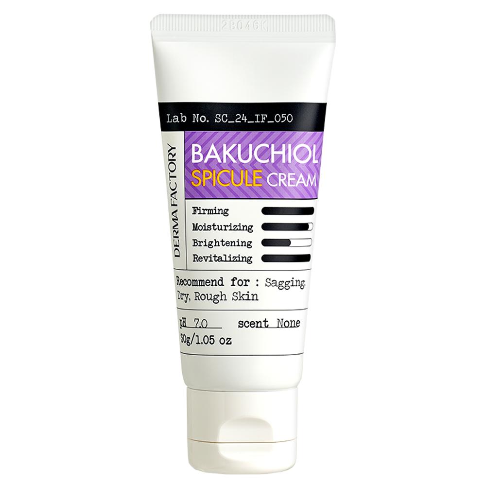 

Derma Factory Спикуловый крем – 590 000 активных спикул 4 000 ppm + Растительный ретинол бакучиол 1% – Укрепляющий и обновляющий уход, Корейский