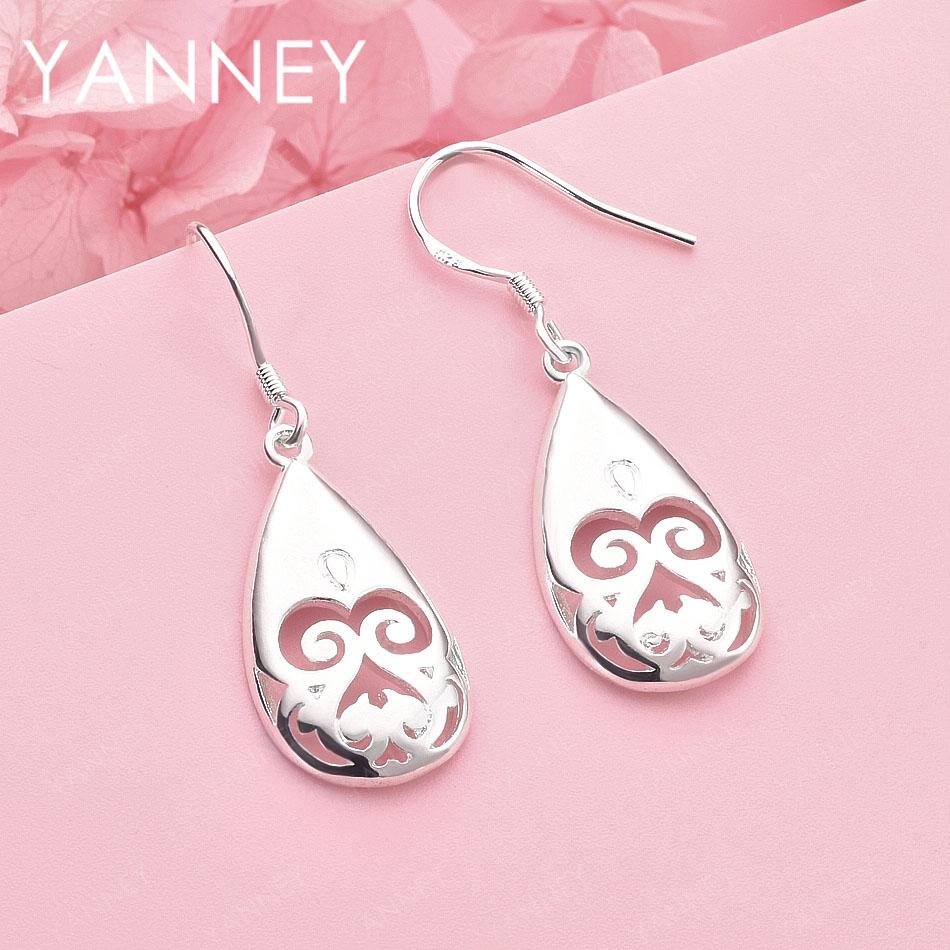 Luxury 925 Sterling Silver Exquisite Teardrop Openwork Earrings for Women, Fashionable Wedding Accessories, Jewelry