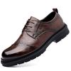 FashionBrand Men's Dress Shoes Fashion Genuine Leather Men Business Flat Shoes Black Breathable Men Formal Office Working Shoes