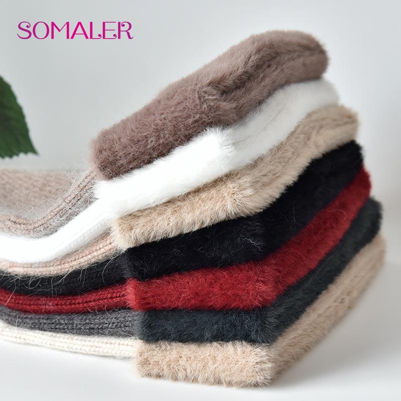 Winter Knitted Hat for Women Premium Rex Rabbit Fur Hat Russian Female Casual Beanie with Rhinestone