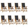 Day and Night - Day and Night Folding Garden Chairs 8 Pcs Solid Acacia Wood Textilene