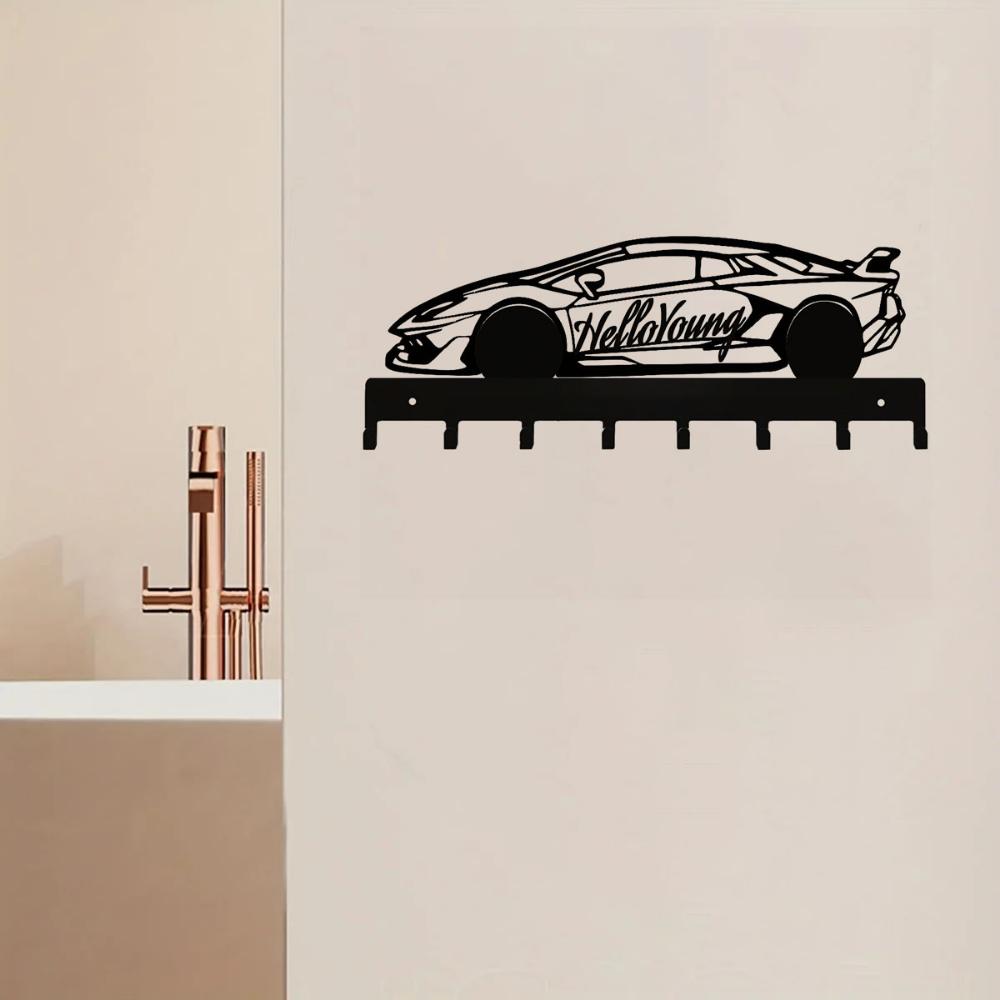 1 шт. гоночный автомобиль украшения металлический держатель для ключей настенное — фото 5