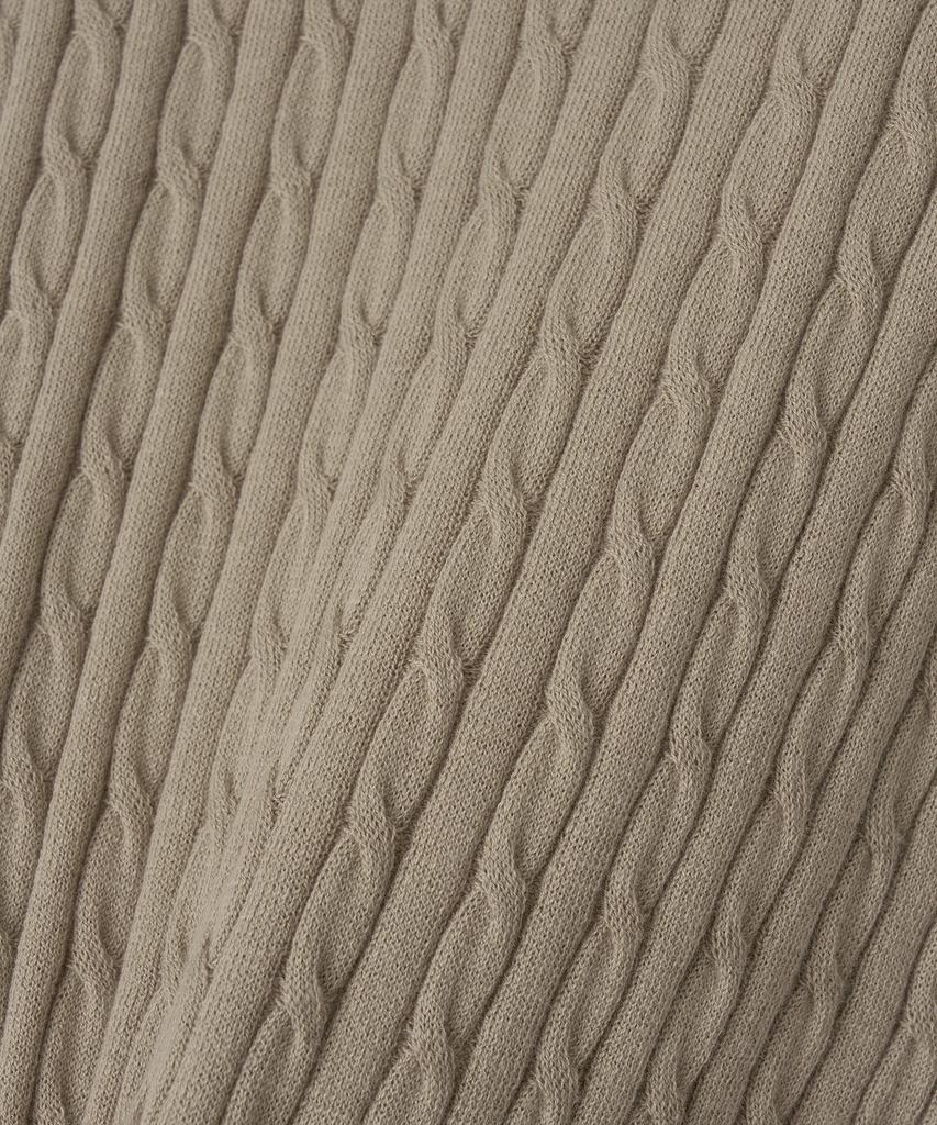 ANOTHER OFFICE WOMEN W. Henley Neck Cable Knit (Light Khaki)