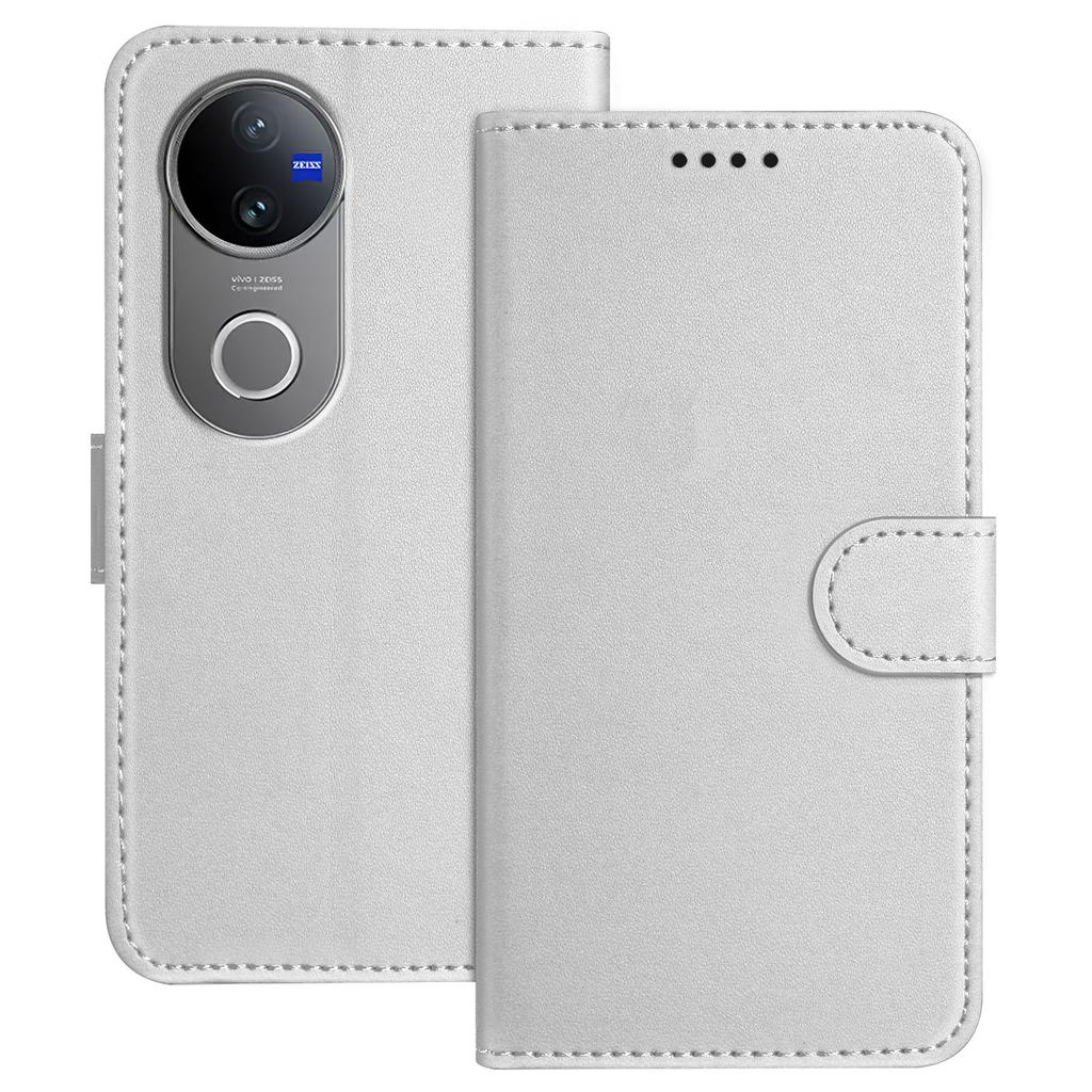 Pro vivo V50 5G Kožené pouzdro Peněženka Stojánek Jednobarevný Kryt telefonu proti pádu