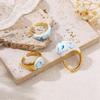 Blue Flower Enamel Drip Oil Ring Vintage Adjustable Blue And White Porcelain Ring Chinese Style Copper Irregular Opening Ring
