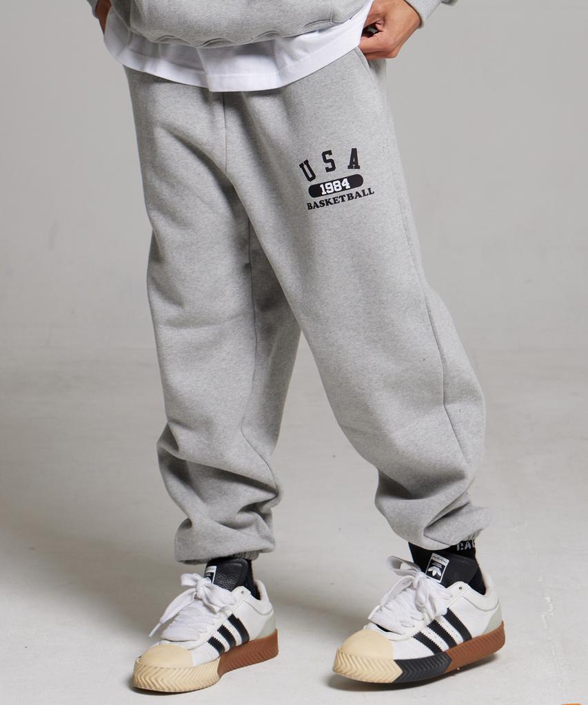 CREAM SODA LAB Usa Logo Training Jogger Pants Grey Black