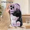 Phone Case: 2D Flat Design Suitable for iPhone 18, 17, 16, 15, 14, 13 Pro Film Protective Case, Couple Style, Black and White Kitten, Christmas and Ha