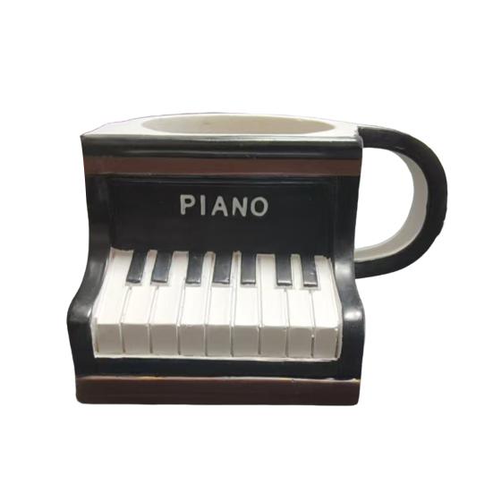 Musical Instrument Coffee Mug Ornament Guitar Piano Violin Drum Saxophone Electric Guitar Resin Mug Novelty Music Cup Gifts for Music Lovers Men Women