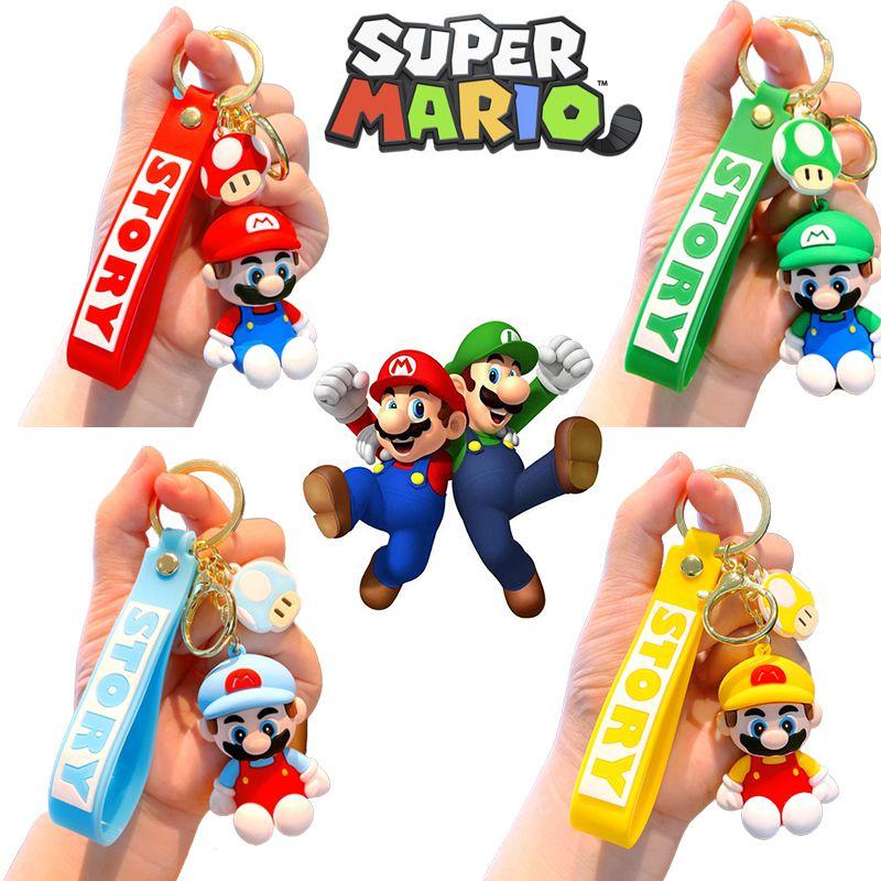 Keychain Super Mario Toy Cartoon Key Ring Bag Pendant Doll Kids Gifts Decorate
