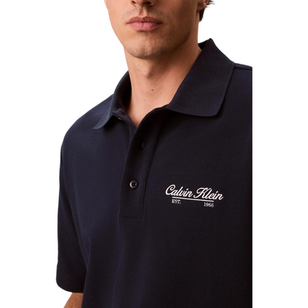 Calvin Klein Embroidered Logo Short Sleeve Button Polo Shirt Men tops 4RG244GCEF
