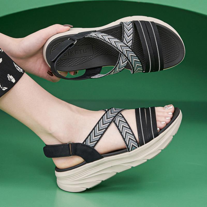 2025 New Sandals For Women Light Sports Style Comfortable Rubber Large-Sized Thick-Soled Slippers For Summer Middle-Aged People