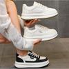 4-color Little White Shoes Women's Spring 2025 New Versatile Casual Leather Panel Shoes Niche Heightening Platform Single Shoes