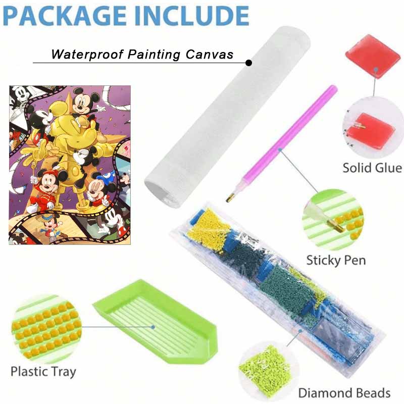 Disney 5D Diamond Painting Set DIY Mickey Cartoon Handmade Diamond Decorative Painting Home Decoration