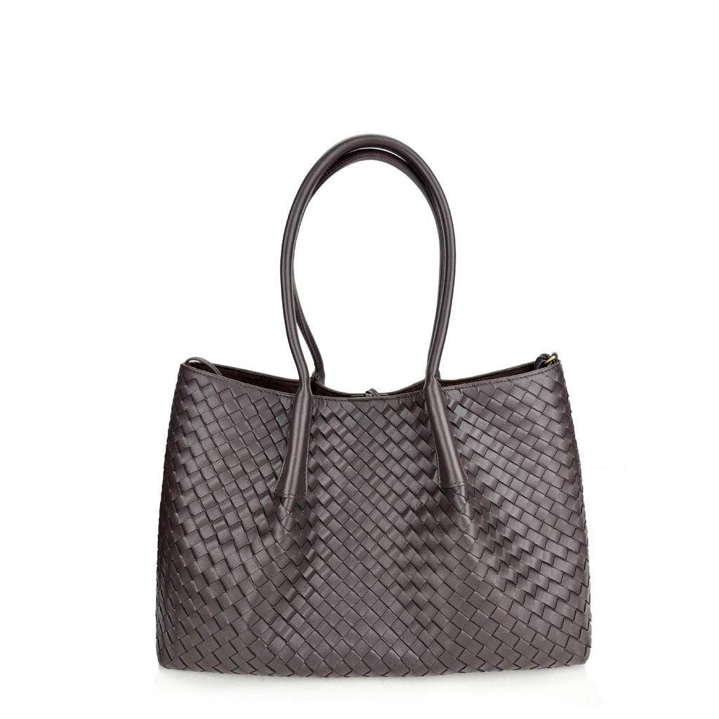 Borsa da Donna Grande in Vera Pelle Borsa Tote Borsa a Mano Lavorata a Maglia alla Moda Borsa in Pelle di Vacchetta Borsa da Donna Borsa a Tracolla Nuova 2025