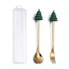 Christmas Cartoon Snowman Spoon & Fork Set - Cute Dessert Cutlery Gift
