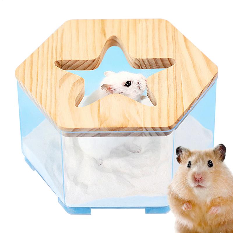

Hamster Litter Box Transparent Dwarf Hamster Sand Bath Multi-functional Gerbil Accessories Reusable Pet Supplies For Daily Use CN