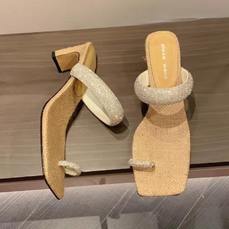 Fashion High Heels Women Slippers Summer Clip Toe Shoes Dress Fashion Pumps Elegant Woman Sandals 2025 Trend Brand Cozy Female Zapatos