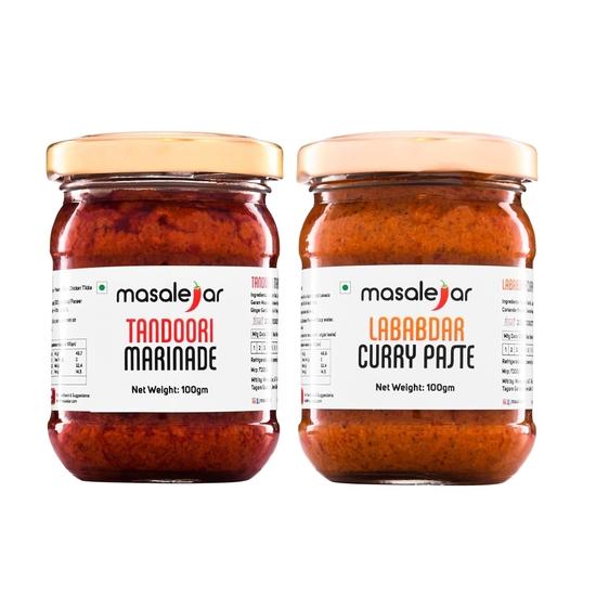 

Masalejar Flavours of Punjab Combo | Tandoori Marinade and Lababdar Curry Paste | Ready to Cook Spice Mix for Chicken and Paneer | Just Mix (2 × 100g)