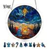 Translucent Puzzle Art Christmas Acrylic Suncatcher, Holiday Tree Snowman Stockings Red Bird Sun Catcher Pet Lover Gift Idea Kit for Adults,
