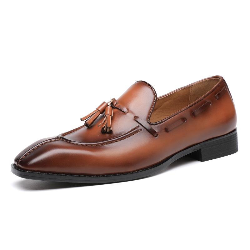 British Loafer Doudou Shoes Business Casual Breathable Leather Shoes Men's Young Tassel Small Leather Shoes Factory