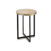 Gift Decor-Side Table Beige Golden Metal White Mother of Pearl 45 X 62 X 45 Cm