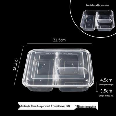 Contenedores Desechables de 3 Compartimentos para Preparación de Comidas