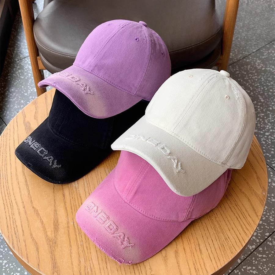 Korean style Baseball Cap with Embroidered Letters Vintage Soft top Baseball Cap with Curved Brim Face Showing Small Sunshade Cap