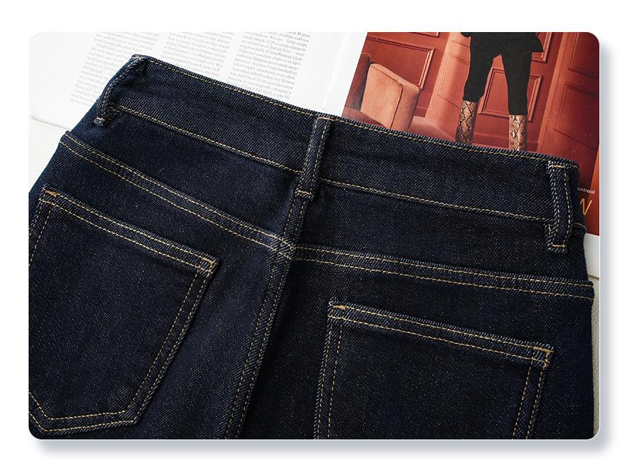 2024 Women's Dark Blue High Waist Wide-Leg Jeans: Slimming, Loose-Fit, Small Size
