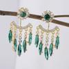 Vintage Ethnic Style Drop Earrings With Crystal For Women Spring